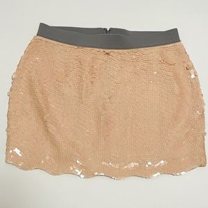 BCBG MaxAzria Peach and Gray Mini Skirt